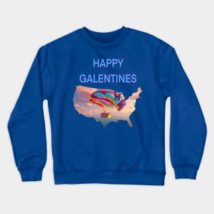 Happy Galentines hot air balloon Crewneck Sweatshirt